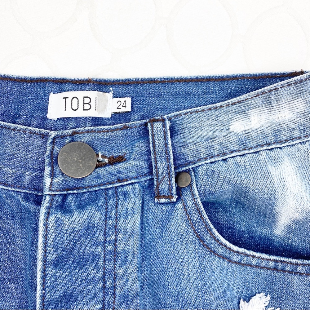 Tobi High Rise Jean Shorts Distressed Size 24 - Picture 6 of 7